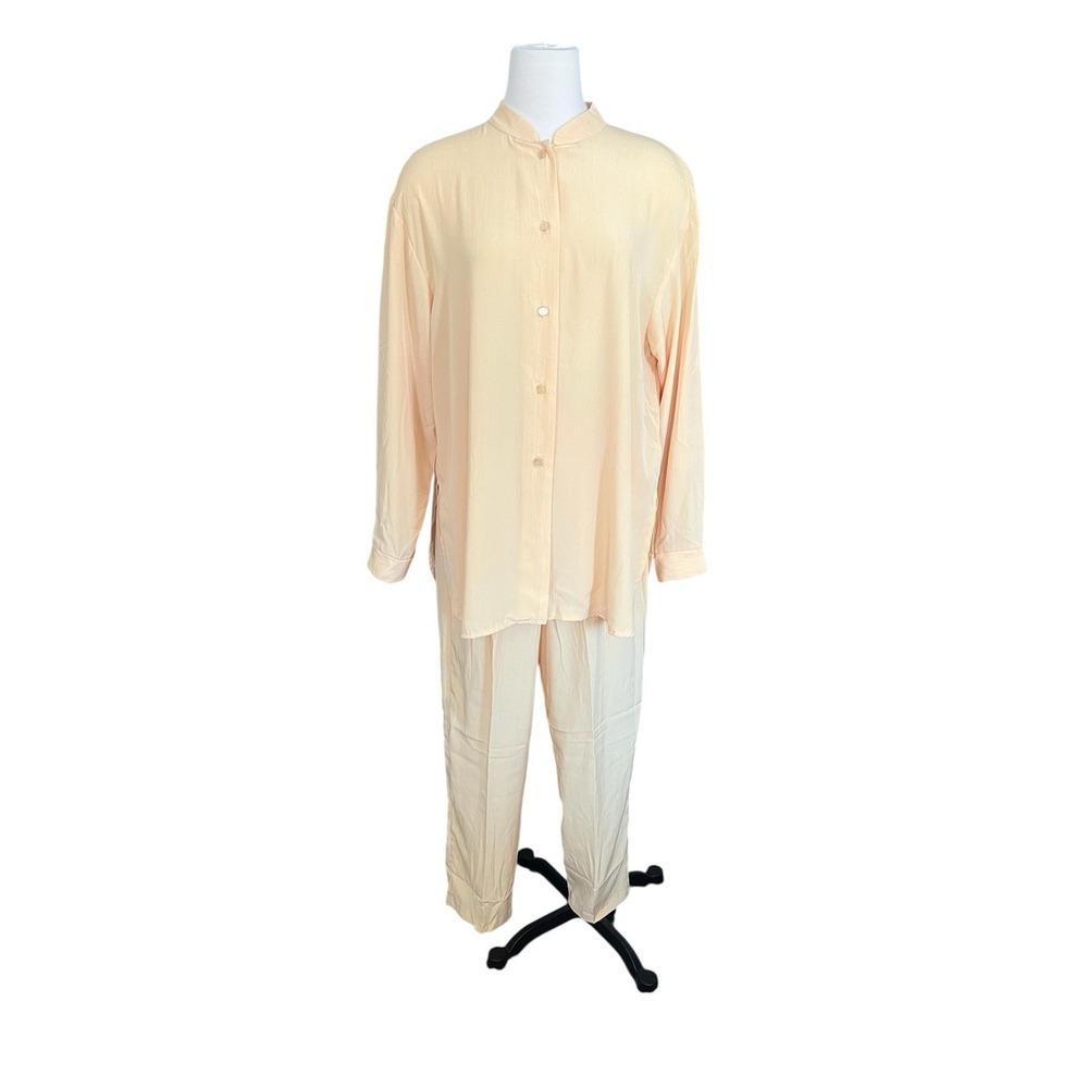 S.G Sport Collection Yellow 2 Piece Set Pants Shirt M/L Lagenlook Lounge Comfy